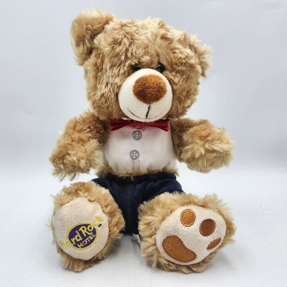 Hard Rock Hotel Tan Teddy Bear Plush Stuffed Animal 8in tall - Picture 1 of 7